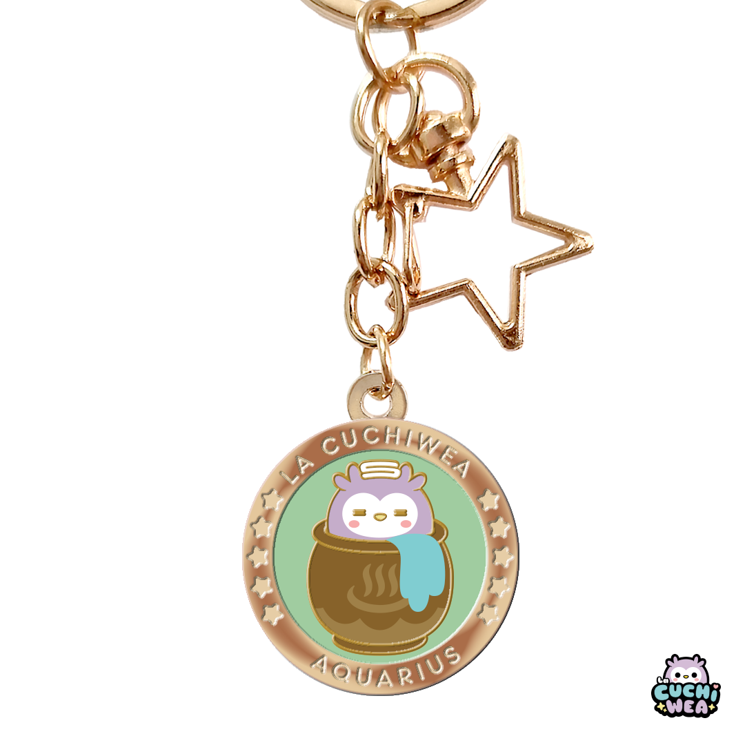 Llaveros hard enamel signos zodiacales La Cuchiwea 🦉💖 - Imagen 3