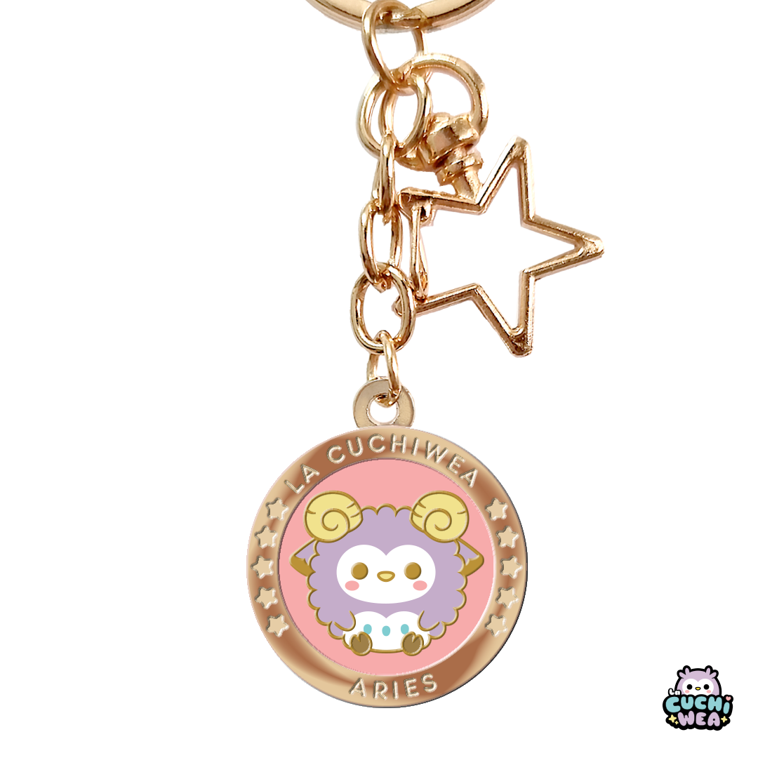 Llaveros hard enamel signos zodiacales La Cuchiwea 🦉💖 - Imagen 5