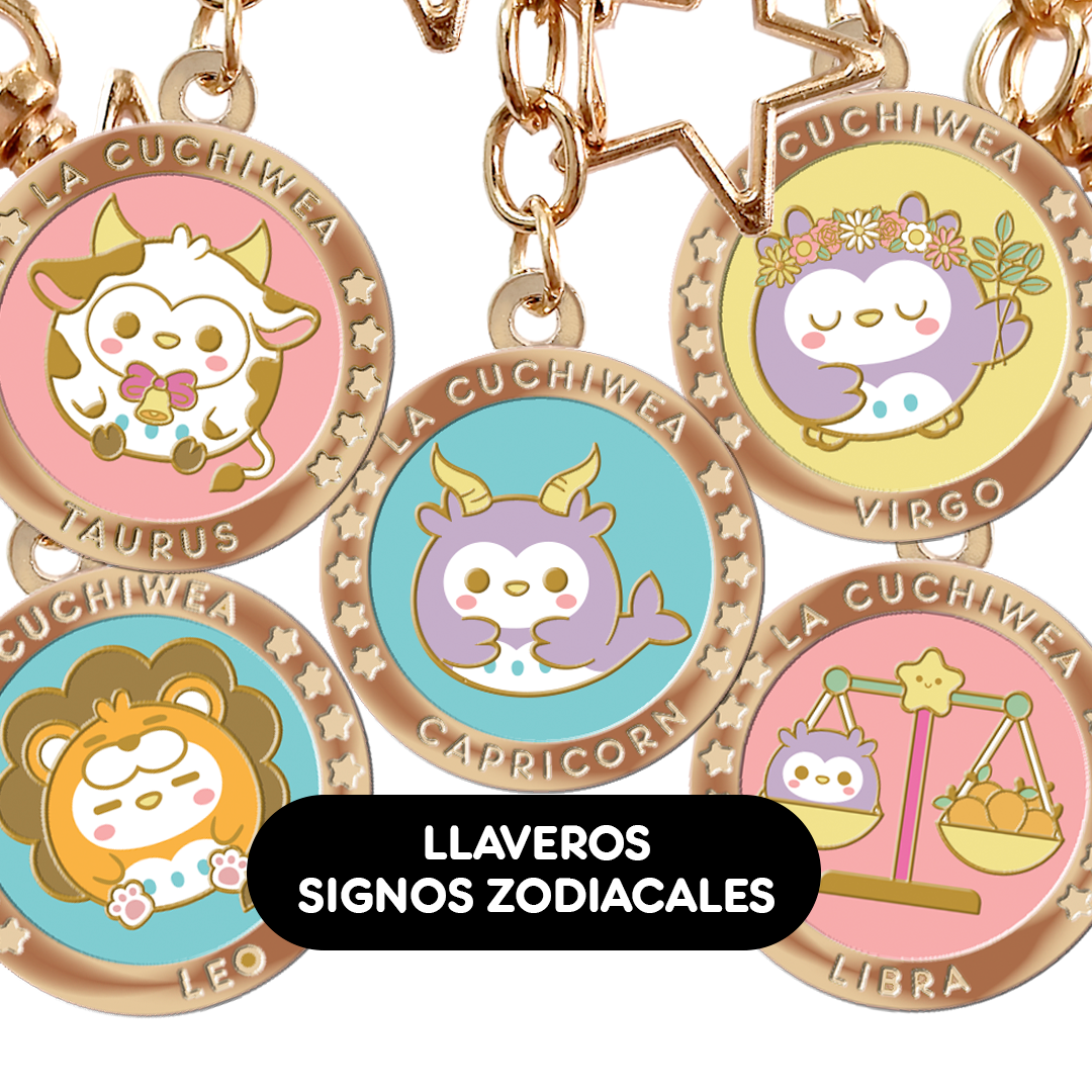 Llaveros hard enamel signos zodiacales La Cuchiwea 🦉💖
