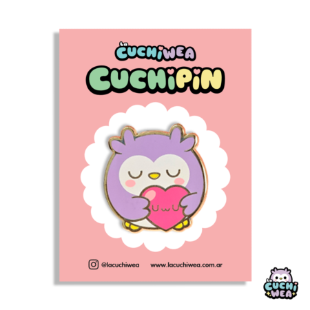 UwU 🦉🩷- Hard enamel pin