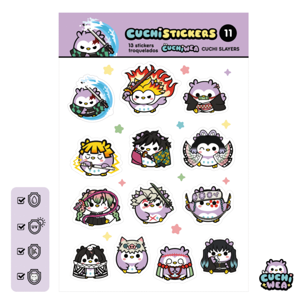 Plancha de stickers La Cuchiwea 🦉🥭 - Modelo 11