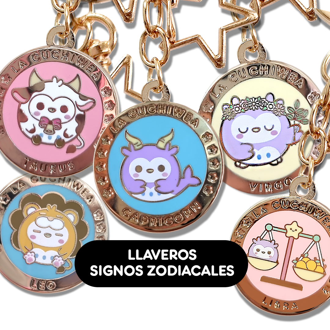 Llaveros hard enamel signos zodiacales La Cuchiwea 🦉💖