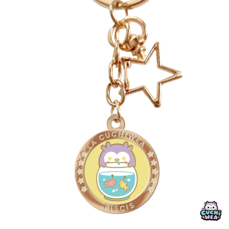 Llavero metálico hard enamel – Piscis ♓🦉