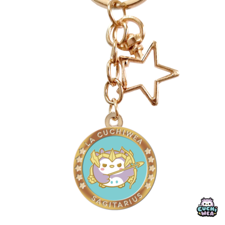 Llavero metálico hard enamel – Sagitario ♐🦉